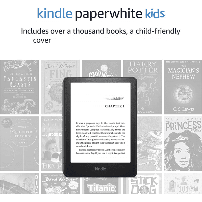 Amazon Kindle Paperwhite Kids Edition (11th Gen, Wi-Fi, 8GB) 6" E-Reader With Cover - Forest Green