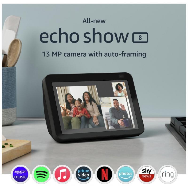 Amazon Echo Show 8 (2nd Gen) 8" Smart Display With Alexa - Black