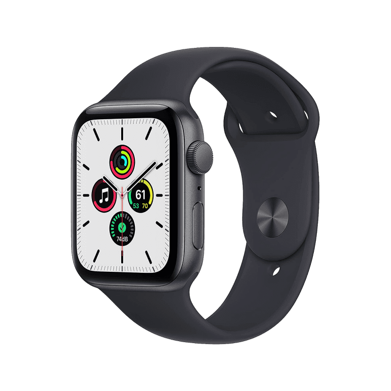 Apple Watch SE (GPS, 44mm) Space Grey Aluminium with Sports Band - Midnight