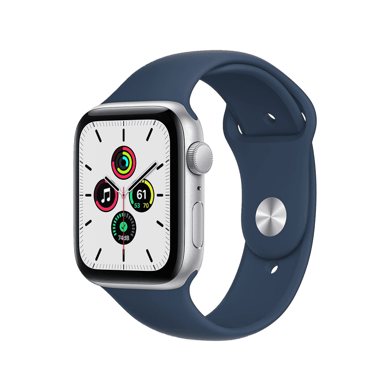 Apple Watch SE (GPS, 44mm) - Silver Aluminium with Sports Band - Abyss Blue
