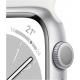 Apple Watch Series 8 (GPS, 41mm) - Silver Aluminium Case with M/L White Sport Band
