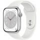 Apple Watch Series 8 (GPS, 45mm) - Silver Aluminium Case with S/M White Sport Band