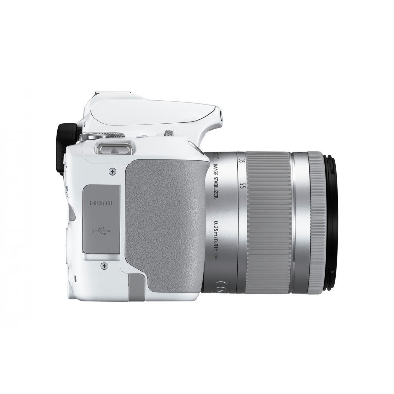 CANON EOS 250D DSLR Camera (White) with EF-S 18-55 mm f/4-5.6 IS STM Lens (Silver)