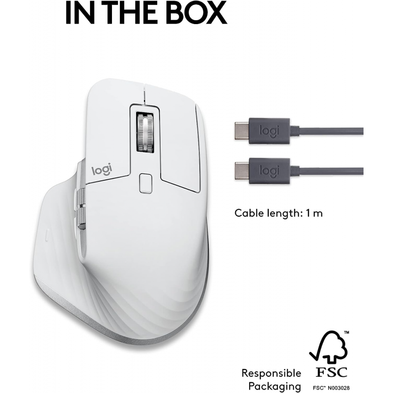 Logitech MX Master 3S For Mac Wireless Performance Mouse - Pale Grey Logitech MX Master 3S For Mac Wireless Performance Mouse - Pale Grey