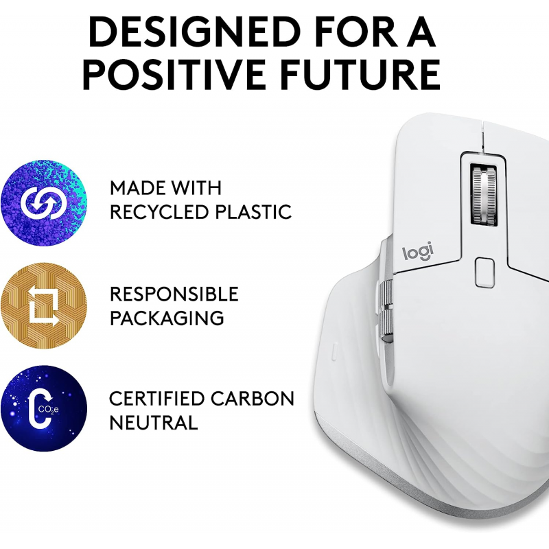 Logitech MX Master 3S For Mac Wireless Performance Mouse - Pale Grey Logitech MX Master 3S For Mac Wireless Performance Mouse - Pale Grey