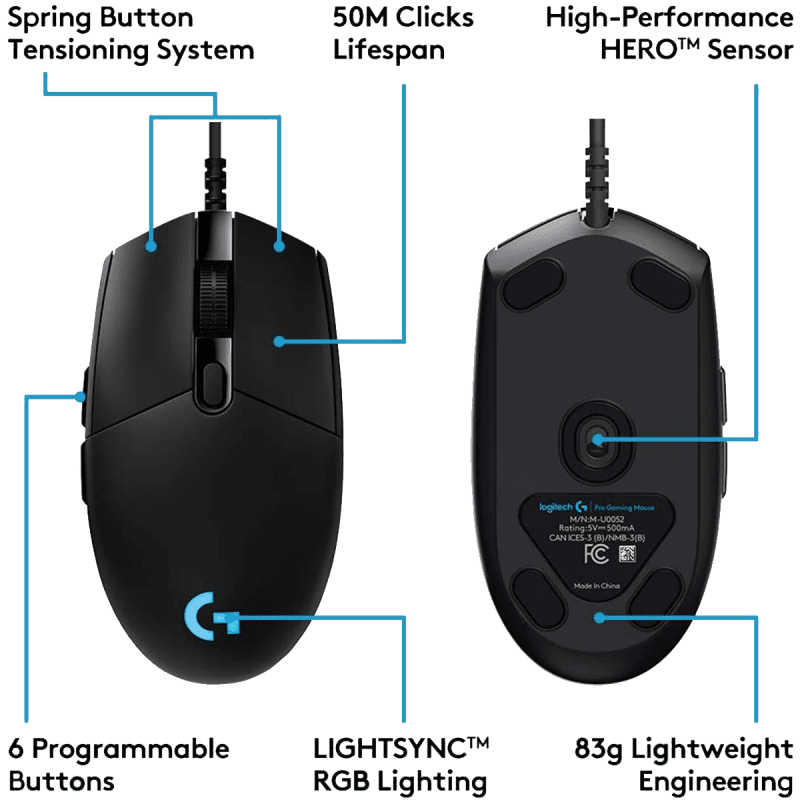 Logitech G Pro RGB Hero Optical Gaming Mouse