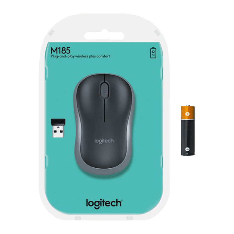 Logitech M185 Wireless Mouse - Grey