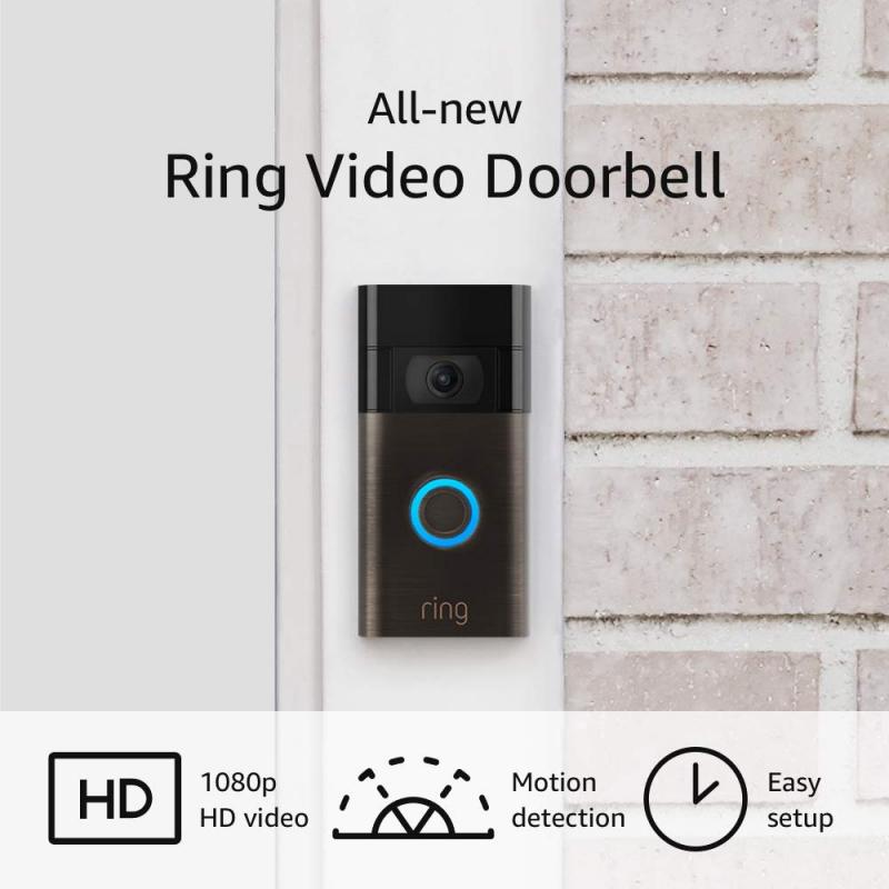 All-new Ring Video Doorbell (2020) - 1080p HD Video - Black