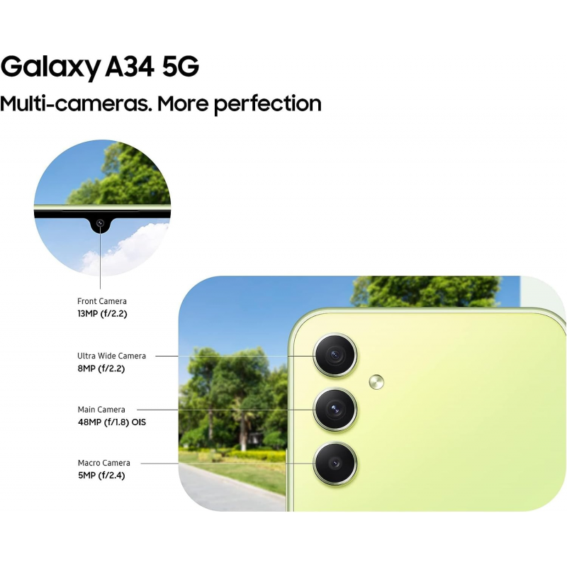 Samsung Galaxy A34 5G Smartphone (Dual-SIMs, 6+128GB) - Silver