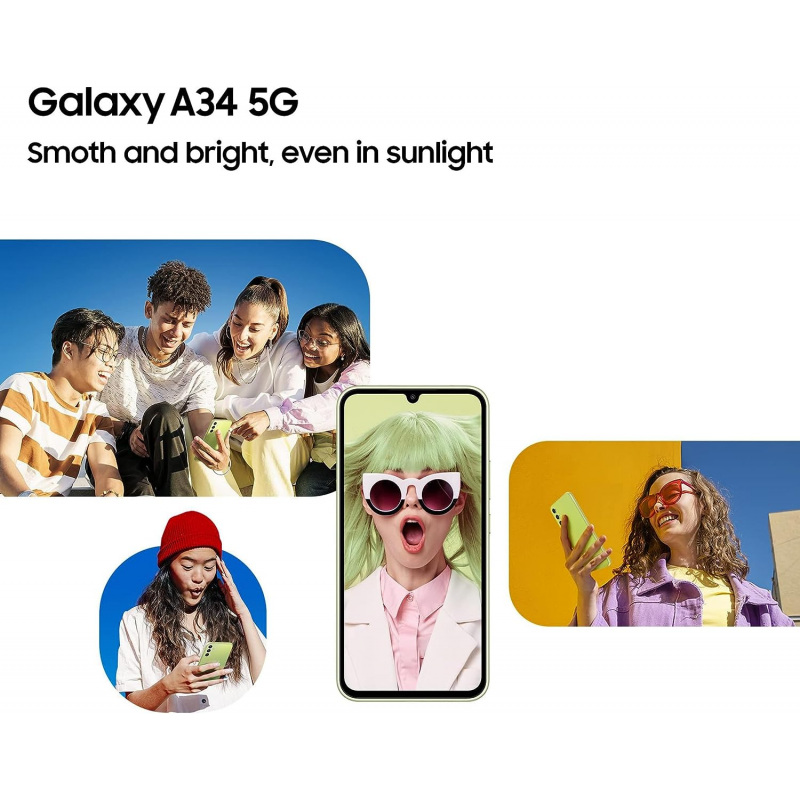 Samsung Galaxy A34 5G Smartphone (Dual-SIMs, 6+128GB) - Silver