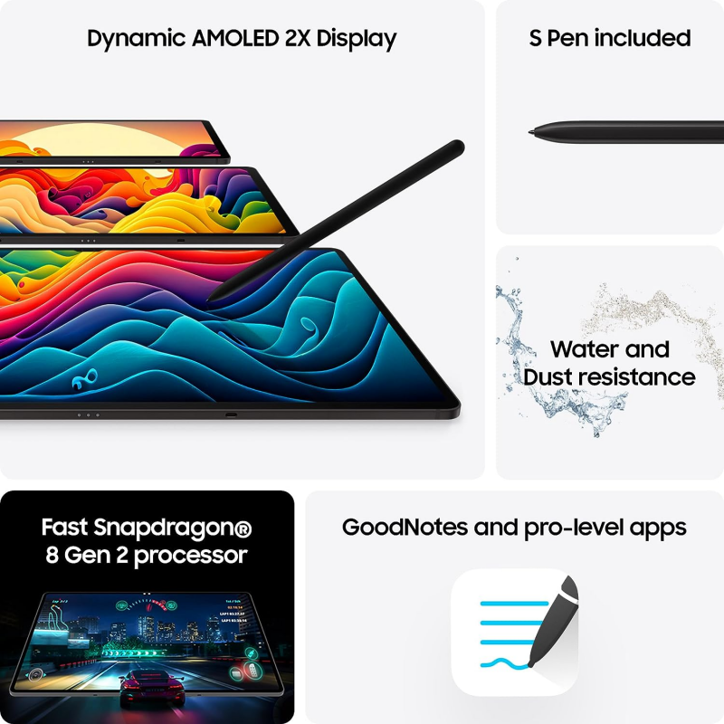 Samsung Galaxy Tab S9 (WiFi, 12+256GB, S Pen Included) - Graphite
