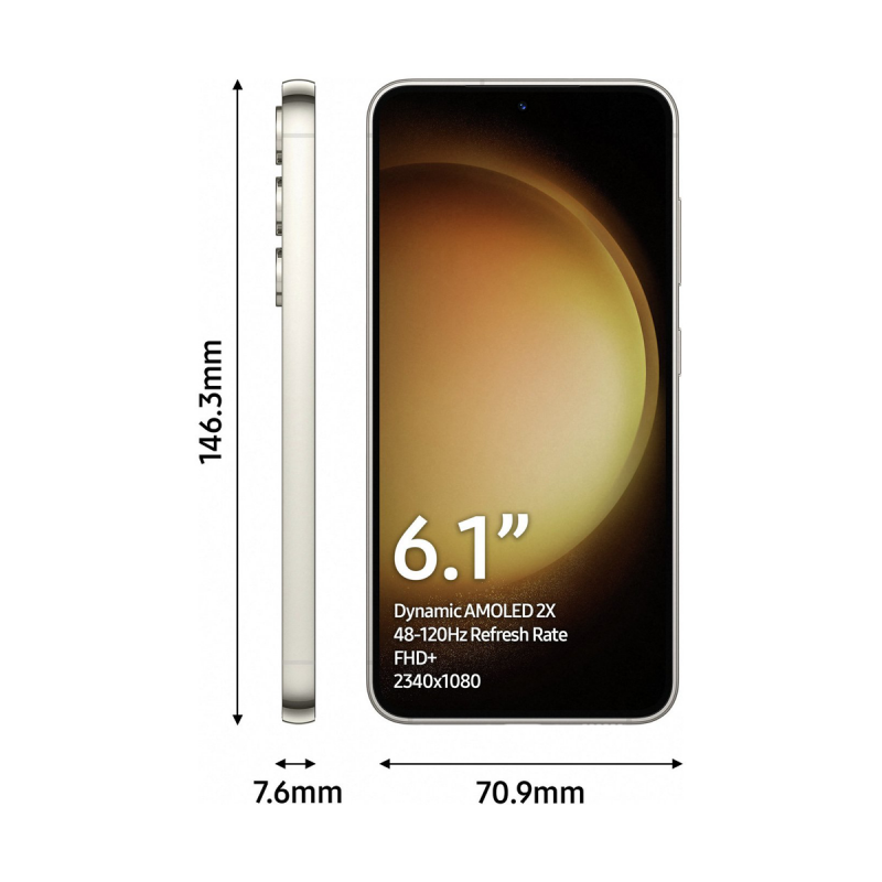 Samsung Galaxy S23 5G Smartphone (Dual-SIMs, 8+128GB) - Cream
