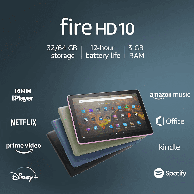 Amazon Fire HD 10 tablet (10.1", 32GB, 2021, 11th Generation) - Denim