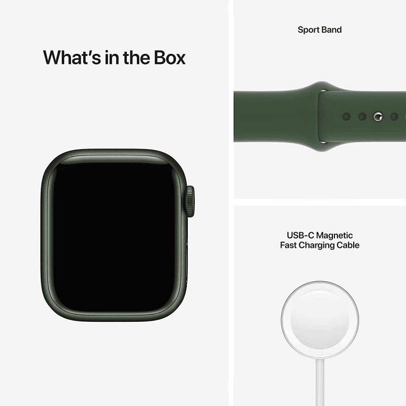 Apple Watch Series 7 (GPS, 45mm) - Green Aluminium with Green Sports Band