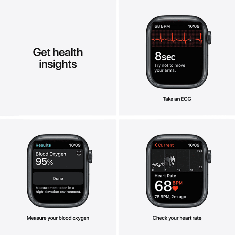 Apple Watch Series 7 (GPS, 45mm) - Midnight Aluminium with Midnight Sports Band