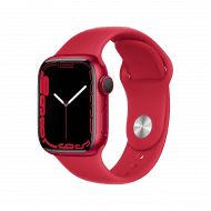 Apple Watch Series 7 (GPS, 41mm) - (PRODUCT)RED Aluminium with (PRODUCT)RED Sports Band