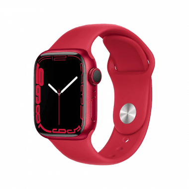 Apple Watch Series 7 (GPS, 41mm) - (PRODUCT)RED Aluminium with (PRODUCT)RED Sports Band