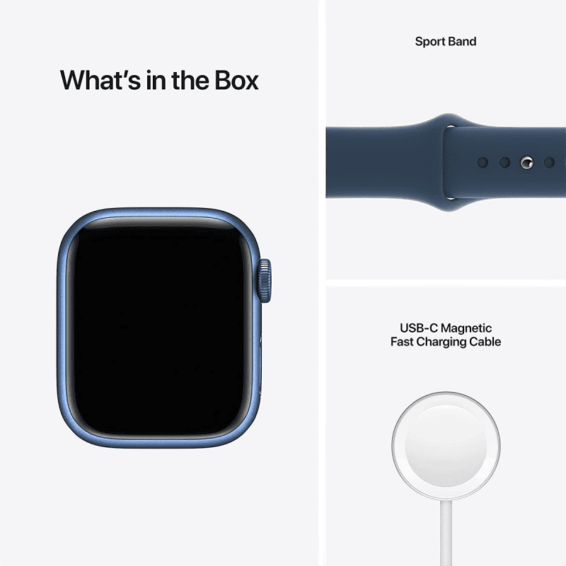 Apple Watch Series 7 (GPS, 41mm) - Blue Aluminium with Blue Sports Band