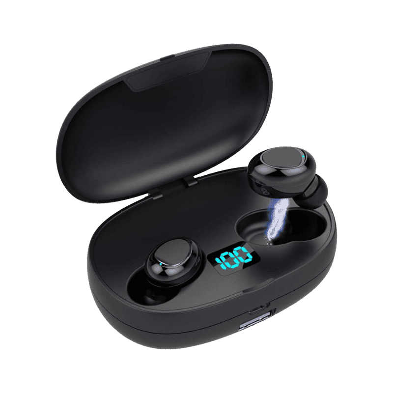 Wireless Earbuds (Advanced Noise Cancellation, 2200mAh Charging Case, Stereo Sound) - Black