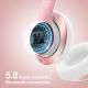 Wireless Foldable Bluetooth Headphones Headset (52 Hrs Playtime, 6EQ Modes, Build-in Mic) - Pink