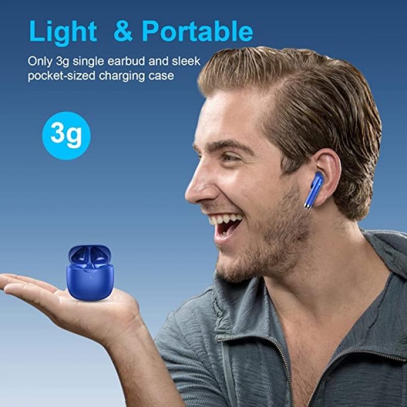 Wireless Earbuds (Bluetooth 5.3, Hi-Fi Stereo, Wireless, 32H Playtime - Blue