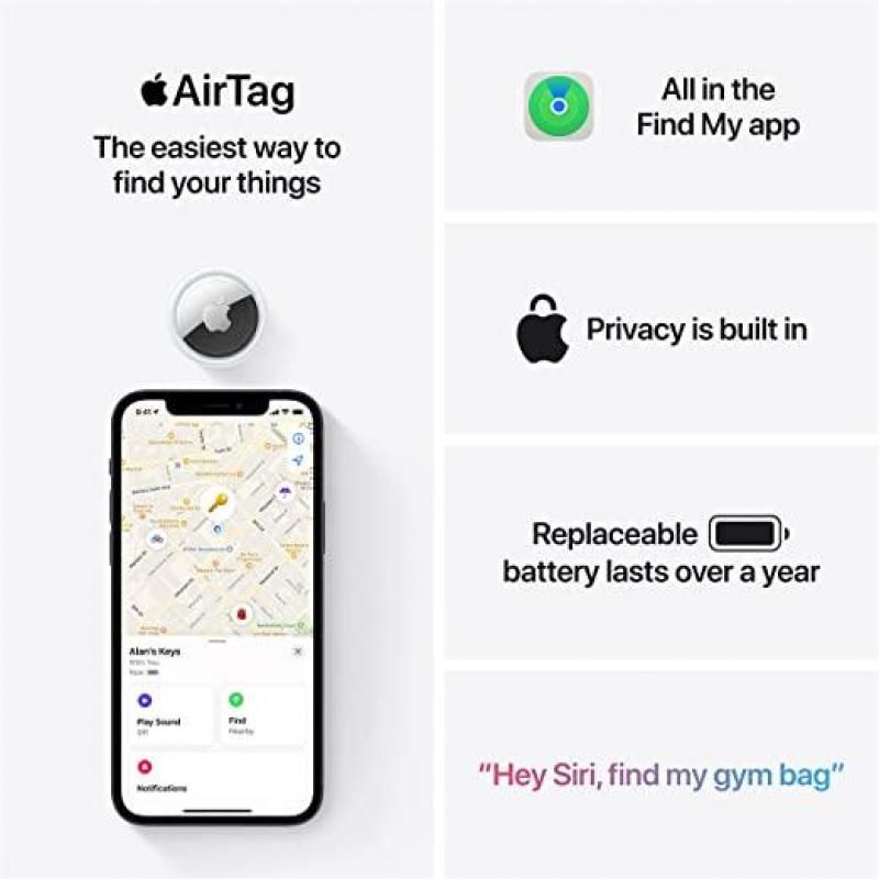 New Apple AirTag Pack of 4, Bluetooth Item Finder and Key Finder