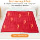 Electric Heated Blanket Throw Flannel Sherpa Fast Heating 180x130cm, 10 Heat Levels & Up-to-9-Hours Auto-Off Timer & LED Display - Red