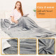 Electric Heated Blanket Throw Flannel Sherpa Fast Heating 180x130cm, 10 Heat Levels & Up-to-9-Hours Auto-Off Timer & LED Display - Grey