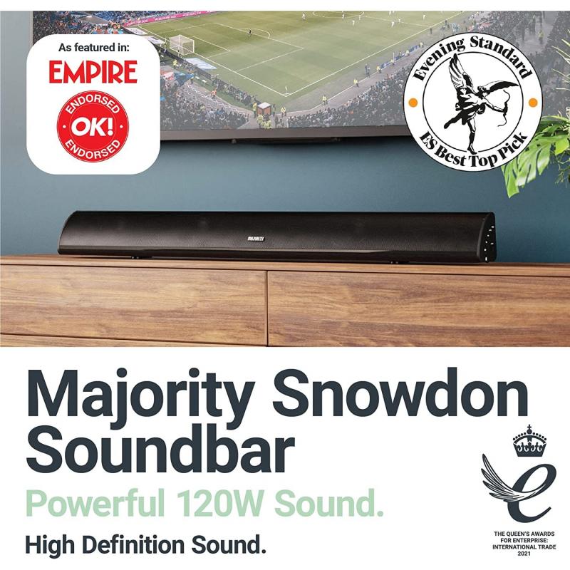 MAJORITY Snowdon II Sound bar for TV (120 WATTS with 2.1 Channel Sound)