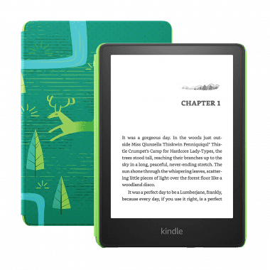 Amazon Kindle Paperwhite Kids Edition (11th Gen, Wi-Fi, 8GB) 6" E-Reader With Cover - Forest Green