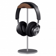 Headphone Stand (Nature Walnut Wood, Aluminium Stand) - Grey