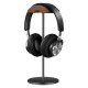 Headphone Stand (Nature Walnut Wood, Aluminium Stand) - Black