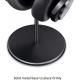 Headphone Stand (Nature Walnut Wood, Aluminium Stand) - Black