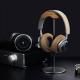 Headphone Stand (Nature Walnut Wood, Aluminium Stand) - Black