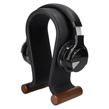 Synthetic Leather Headset Headphone Stand - Black