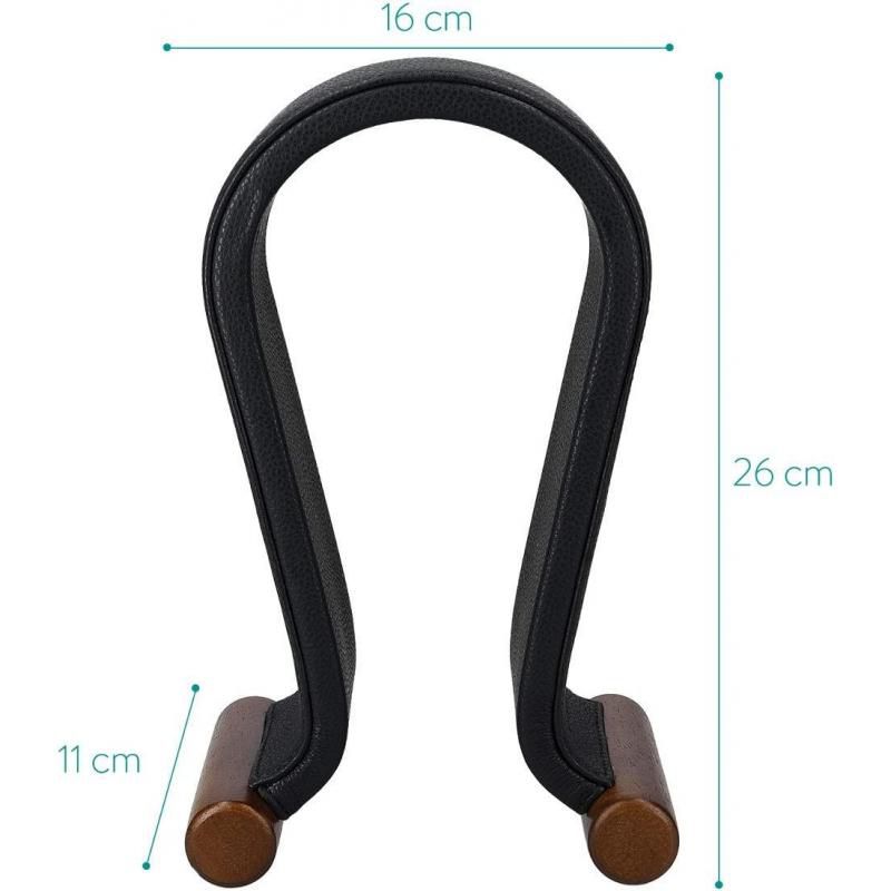 Synthetic Leather Headset Headphone Stand - Black