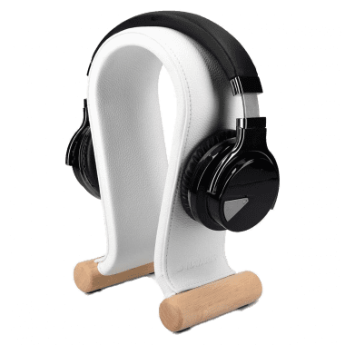 Synthetic Leather Headset Headphone Stand - White