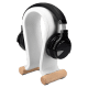 Synthetic Leather Headset Headphone Stand - White