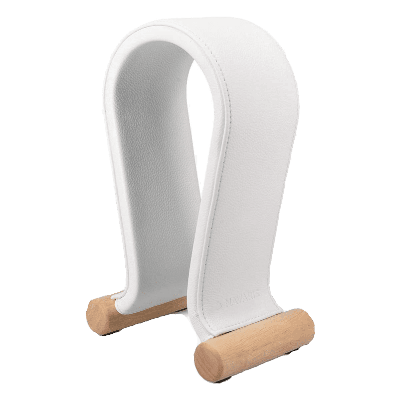 Synthetic Leather Headset Headphone Stand - White