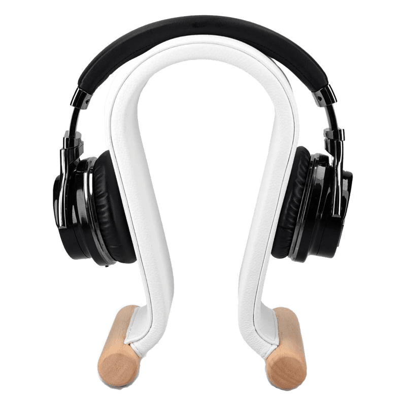 Synthetic Leather Headset Headphone Stand - White