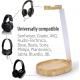 Wooden & Aluminum Headphone Stand Hanger with Cable Holder