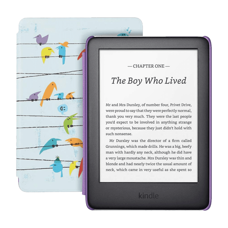 Amazon Kindle Kids Edition (10th Gen, Wi-Fi, 8GB)  6" E-Reader With Cover -Rainbow Bird