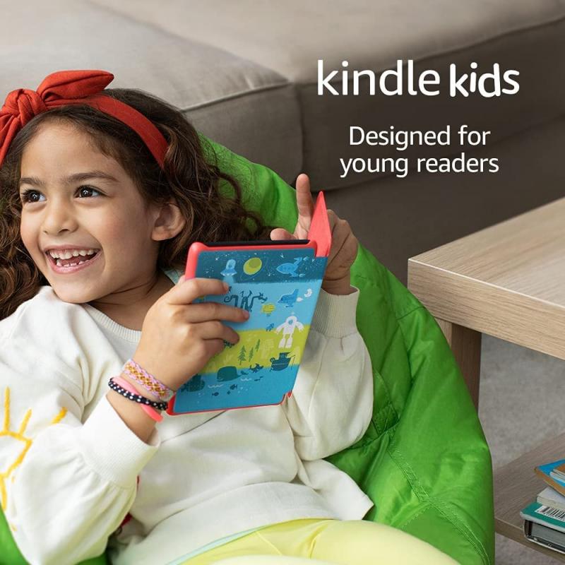 Amazon Kindle Kids Edition (10th Gen, Wi-Fi, 8GB)  6" E-Reader With Cover - Space Station