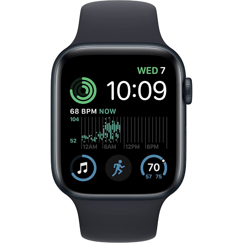 Apple Watch SE 2022 2nd Generation (GPS, 44mm) - Midnight Aluminium Case with M/L Midnight Sport Band