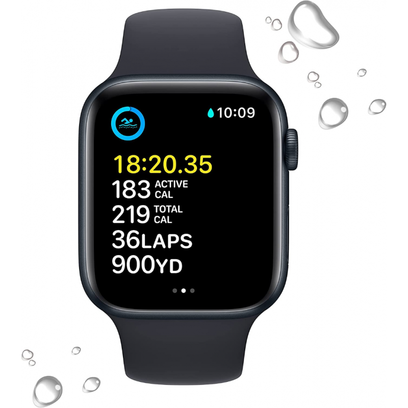 Apple Watch SE 2022 2nd Generation (GPS, 44mm) - Midnight Aluminium Case with M/L Midnight Sport Band