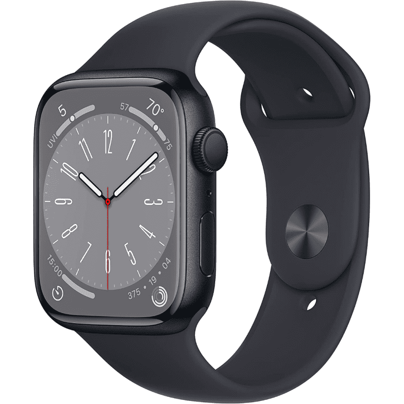 Apple Watch Series 8 (GPS, 45mm) - Midnight Aluminium Case with M/L Midnight Sport Band