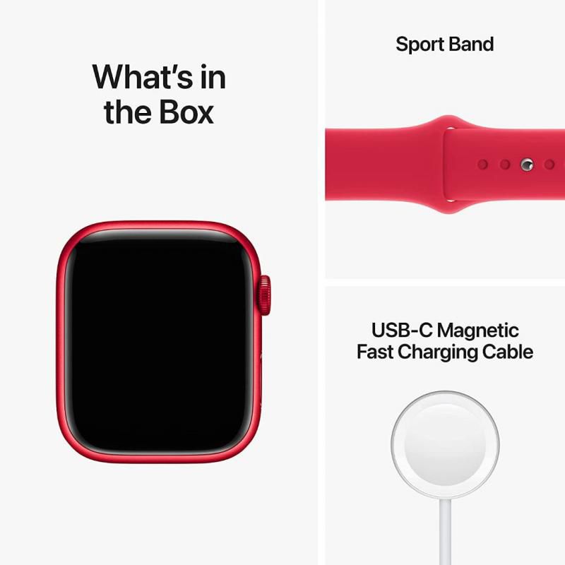 Apple Watch Series 8 (GPS, 45mm) - (PRODUCT)RED Aluminium Case with S/M (PRODUCT)RED Sport Band