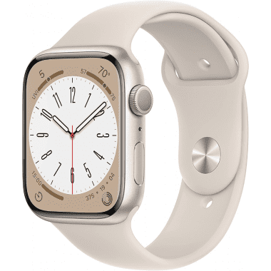 Apple Watch Series 8 (GPS, 45mm) - Starlight Aluminium Case with M/L Starlight Sport Band