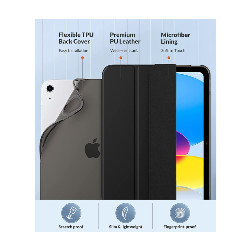 Case for Apple iPad 10th Generation 2022 (10.9 Inch, Auto Wake/Sleep) - Black