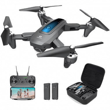 Foldable Drone with Camera (2K HD FPV Live Video, Tap Fly, Gesture Control, Selfie, Altitude Hold) RC Quadcopter